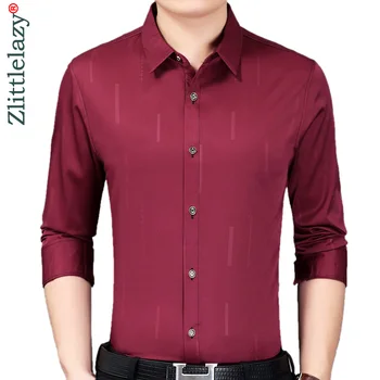 

2019 brand casual luxury striped long sleeve slim fit men shirt streetwear social dress vintage shirts mens fashions jersey 9313