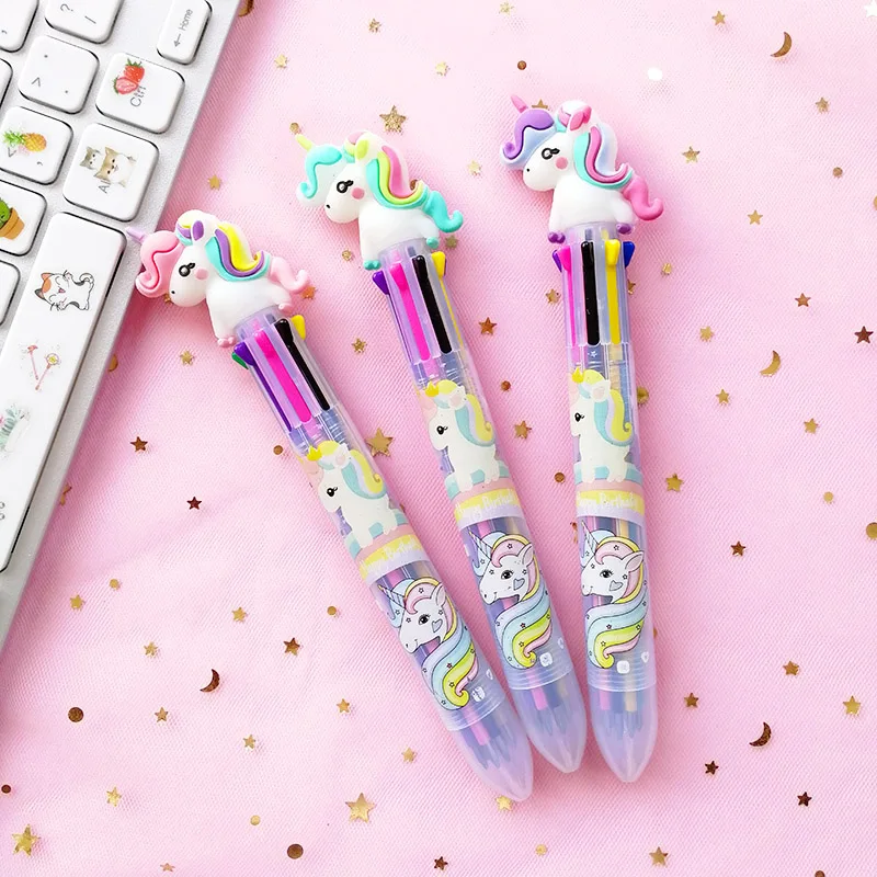 1 шт. Милая 8 Цветов шариковая ручка с рисунком единорога Kawaii мультяшная
