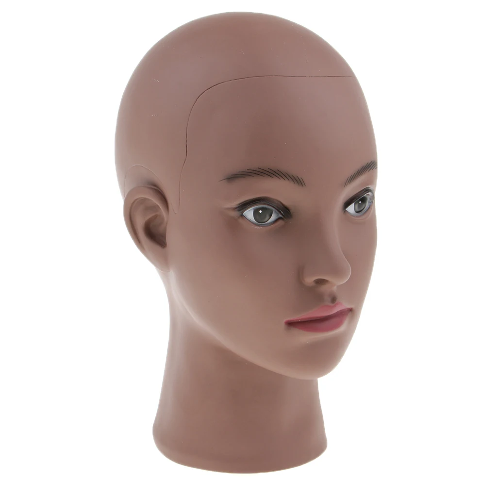 Mannequin Head Brown Female Pro Cosmetology Wig Hat Necklace Display Model