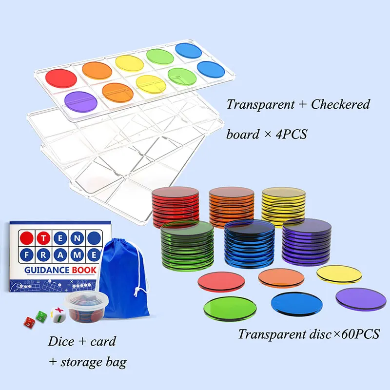 Children Montessori Math Toys Ten-Frames Number Sense Counting Activity Toys Digital Connecting Logic Early Educational Learning