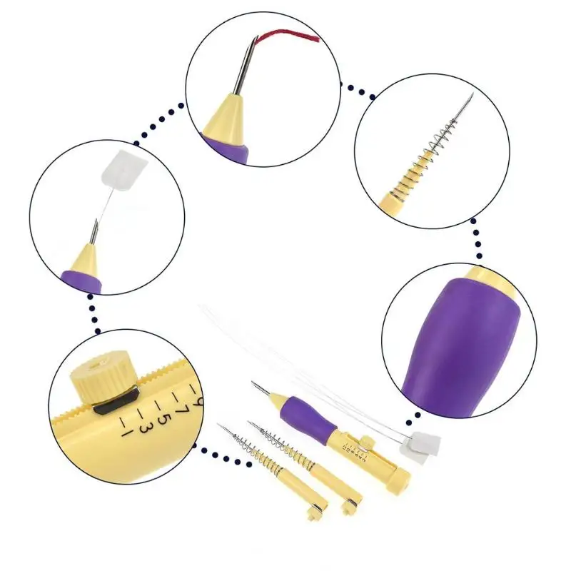 Волшебная ручка для вышивки, пластиковая ручка для рукоделия, крючок для вязания крючком, тканый ковер, игла, инструмент для вязания, швейные иглы, плетение, рукоделие, вязание крючком