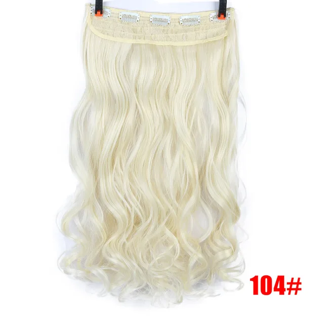 DIFEI Synthetic 24 Inch 5 Clip Long curly Women Clip in Hair Extensions Black Brown High Tempreture Hair Piece P2/613