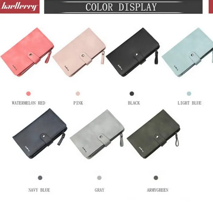 Простой модный двойной вместительный бумажник для женщин на молнии Держатель для кредитных карт длинный кошелек J9