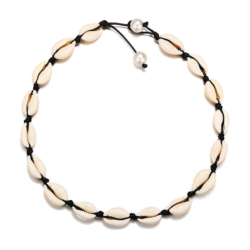 DoreenBeads, модное колье, ожерелье для женщин, ювелирные изделия, черные и белые бусы в виде ракушки, вечерние аксессуары, подвески, подарок, длина 37,2 см, 1 шт