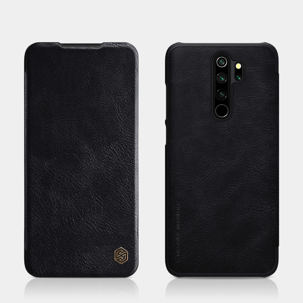Кожаный чехол Nillkin для Xiaomi Redmi Note 8 Pro Qin серии флип Чехлы Роскошные чехлы для телефонов задняя крышка