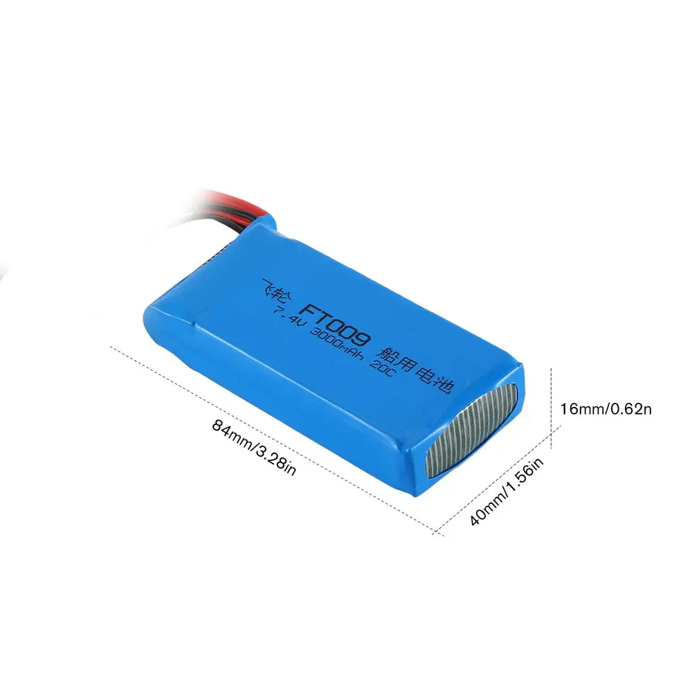 3000MAH 7,4 V 20C 2S 2P штекер RC лодка Lipo-аккумулятор перезаряжаемый аккумулятор для FT009 высокоскоростная лодка с дистанционным управлением