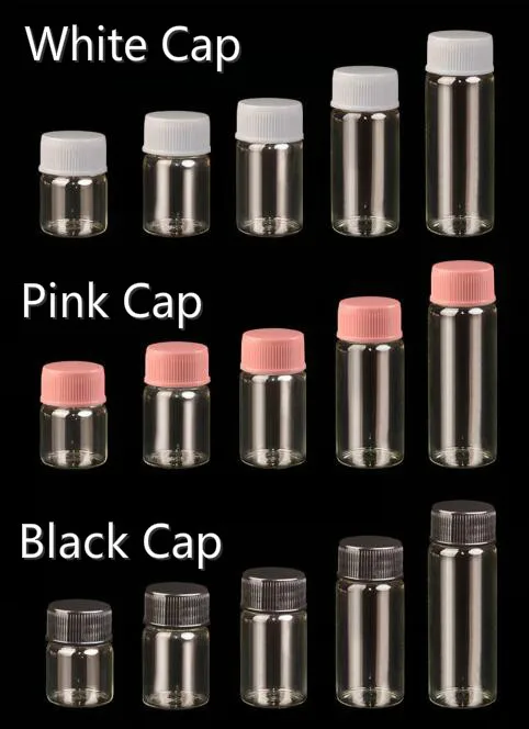 100PCS 5/6/8/10/15ml 유리병 병 장식품 흰색/검정색/분홍색 캡 컨테이너 유리병 휴일 웨딩 홈 장식
