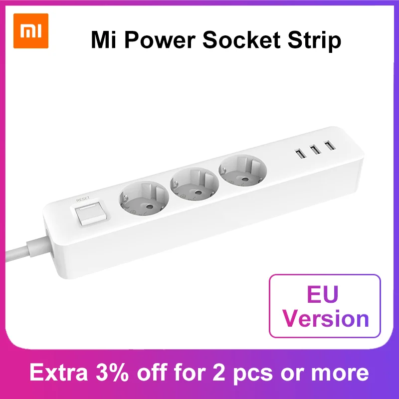 Новая глобальная версия оригинальная розетка Xiaomi Mijia 3 разъема порта USB большая