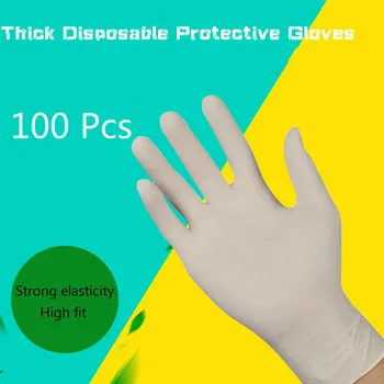 

2020 100PCS Disposable Protective Latex Gloves Dustproof and Non-slip Protective Household Gloves for Garden / Work / Kitchen