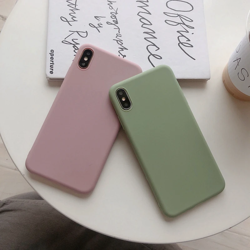 

Solid Color Silicone Cases for huawei P10 P20 P30 Plus honor 10lite 9i 8C 8X 8A Cute Candy Color Soft Simple Fashion Phone Case