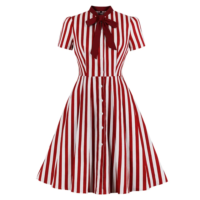 black and white striped vintage dress