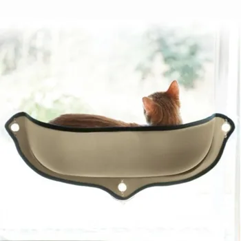 

Cat Hammock Cat Perch Window Seat Suction Cups Space Saving Pet Resting Seat Soft Cat Swing Bed Sunbath for Cats With Cushion