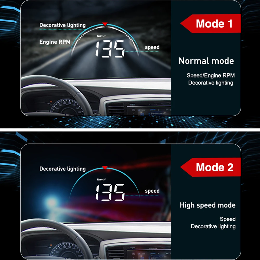 Автомобильный цифровой проектор M8 Hud Obd2 система Предупреждение о превышении скорости напряжение Obd Универсальный сигнал тревоги об/мин дисплей