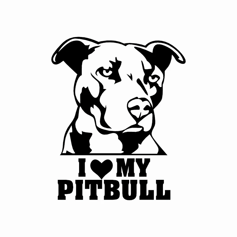 

Car Sticker Creative I LOVE MY PITBULL Cartoon Dog Exterior Accssories Vinyl Decals for BMW VW Audi Gti Skoda,12cm*9.8cm