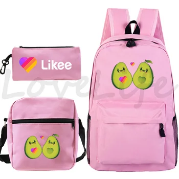 

3Pcs/Sets Likee Video App Backpack Likee Live Schoolbags Pencil Case Shoulder Bag Students Daily Use Rucksack Travel Backpack