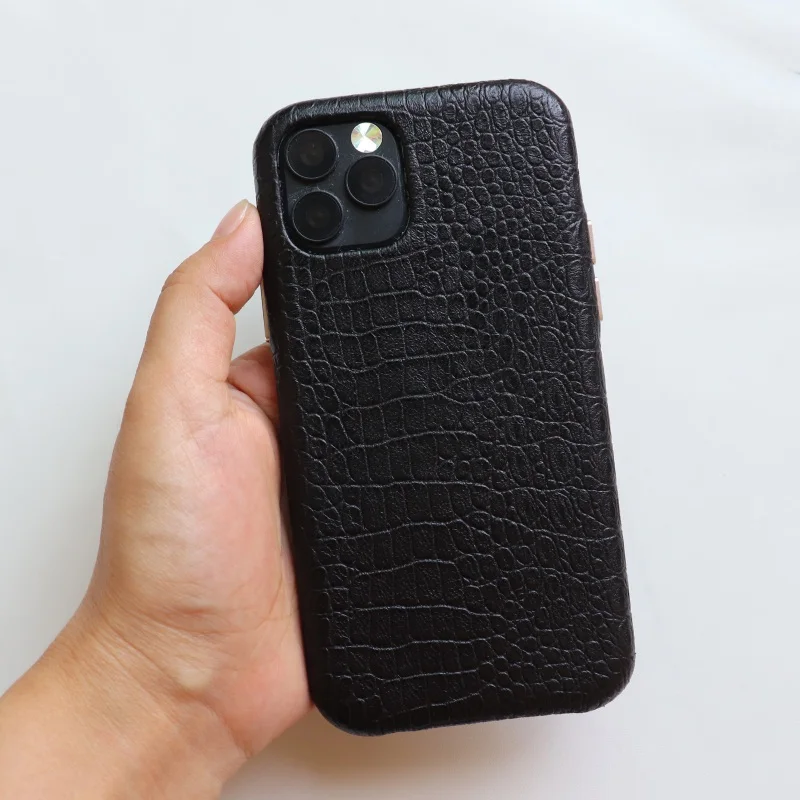 Чехол из натуральной кожи крокодила для iPhone 11 Pro с защитой от отпечатков пальцев, защитный чехол для Apple iPhone 11