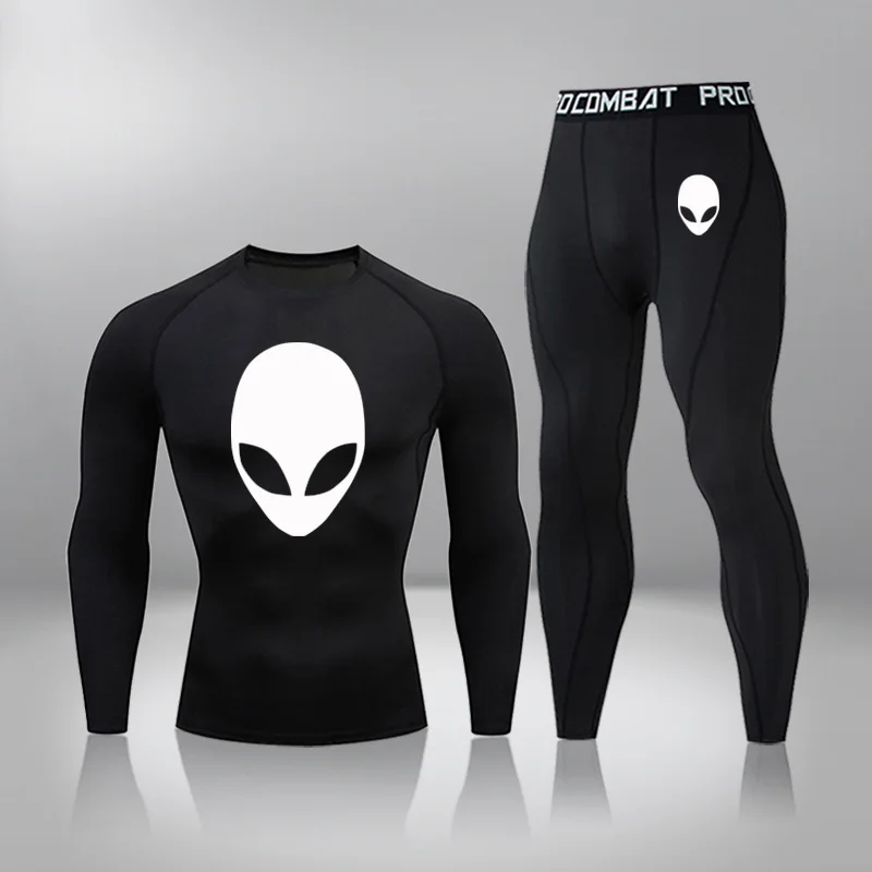 Men Ski Clothing Underwear  2 Sets Quick Drying Moisture Absorbent Elastic Male Panties Tights Underwear Warm Compression Sport 2