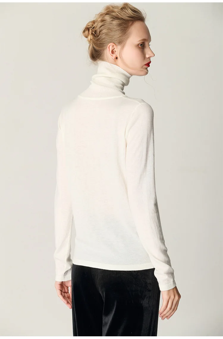 New style autumn winter sweater woman pure color soft comfortable pile collar bottom shirt self-cultivation knit sweater