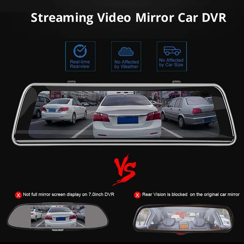 Потоковая 9,35 Дюймов Ips пресскар зеркальная видеокамера Gps трек Wdr Fhd 1080P тире камера с 720P задняя камера рекордер Dvr