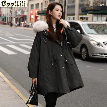 

Boollili Winter Coat Women White Duck Down Jacket Women Warm Parka Big Fur Collar Down Coat Oversized Puffer Jacket Casaco