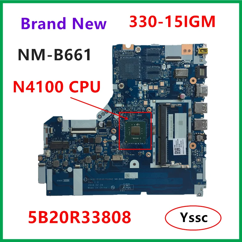 5B20R33808 / 5B20R33804 5B20R33801 для материнской платы Lenovo 330-15IGM системная плата с | Материнские платы для ноутбуков -1005001325418768