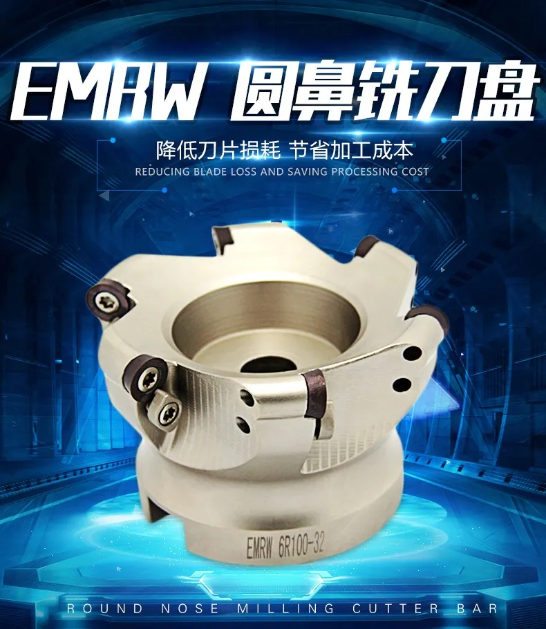 1pc EMRW 6R 50 22 Face Mill Indexable Milling Cutter Holder CNC Lathe Machine Tool for RPMT1204 carbide inserts lathe tool