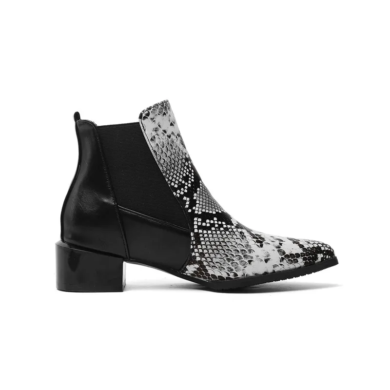 Tanie MORAZORA 2020 new arrival kobiety kostki buty wąż pointed toe niskie obcasy buty na co dzień jesień zima chelsea boots kobiet
