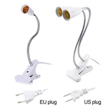 E27 гнездовой зажим-на лампах-базах 1/2 гибкая головка 30 см 40 см настольный свет для чтения зажим с вкл/выкл держатель лампы гусиная установка