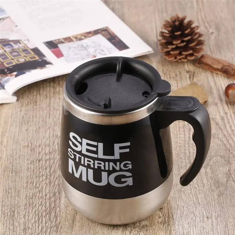 450ml Coffee Mug Creative Stainless Steel Automatic Mixing Cup With Lid Mix Bottle Double Insulated Self Stirring | Дом и сад
