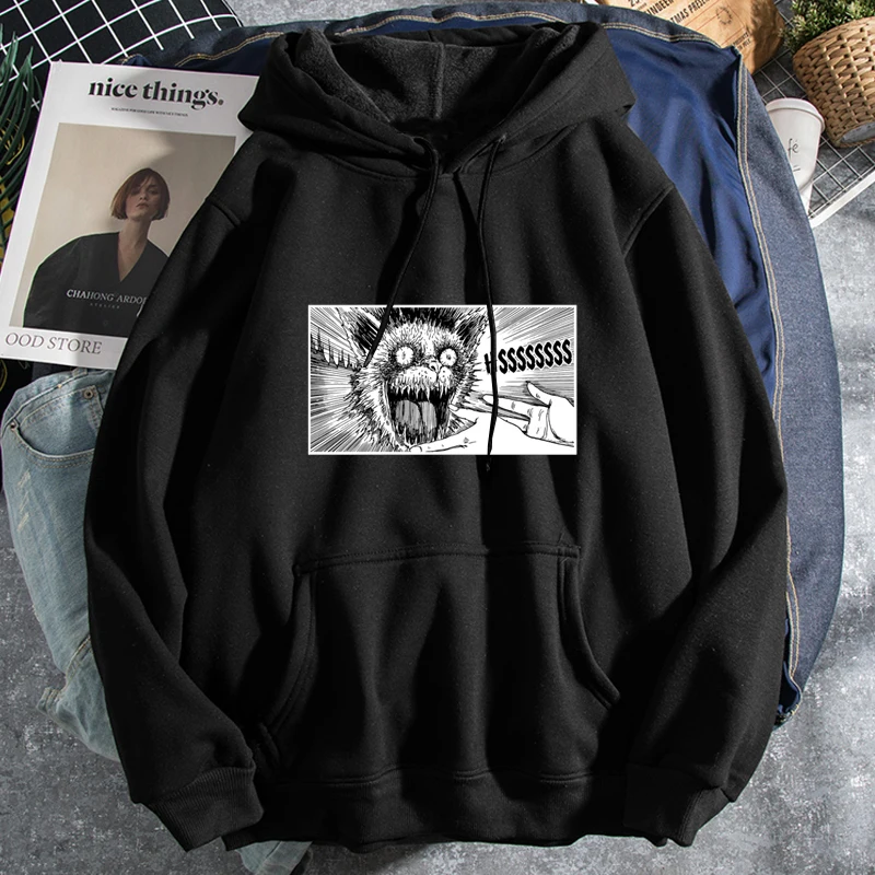 

Japan Anime Horror Spiralizer Demonizer Hoodie Women Men Harajuku Sweatshirt Pullover Tomie Junji Ito Hooded Jacket Sportswear