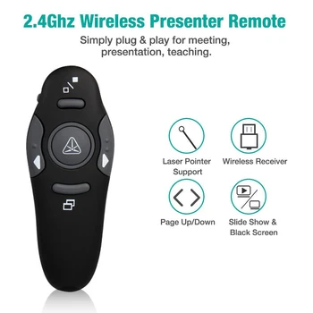 

2.4GHz USB Wireless Presenter Pen for PowerPoint Presentation Remote Clicker Hot Sale Wireless Presenter Simple Enduring
