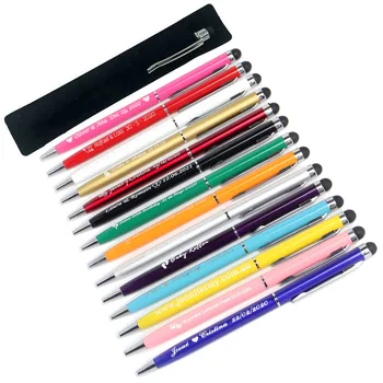 

30pcs Personalized Engraved Mini Metal Stylus pen Ballpoint Pens Touch Screen pen Wedding Favor Customalized Promotional gifts