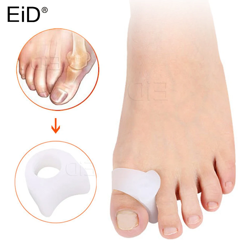 

EiD 2Pcs Silicone Toe Separator Bunion Splint Hallux Valgus Orthosis Correction Overlapping Spreader Foot Protector Inserts