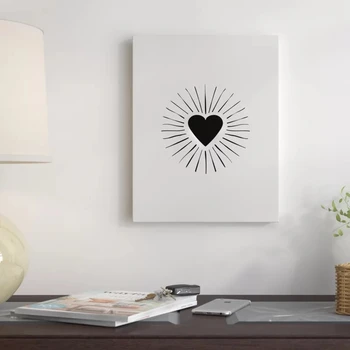 

1 Pcs Canvas Painting Bursting Black Heart Home Decoration Wall Art Picture Prints Modular Modern Frame Poster For Living Room