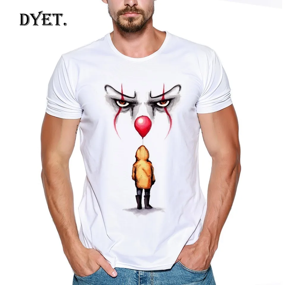 Это клоун pennywise Футболка мужская футболка модная с круглым вырезом белые