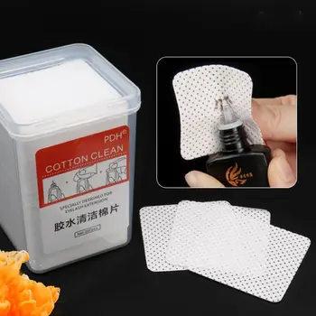 

200Pcs Eyelash Glue Cleaning Wiping Cloth Makeup Nail Gel Polish Remover Non-Woven Cotton Pads Lash Extension Supplies