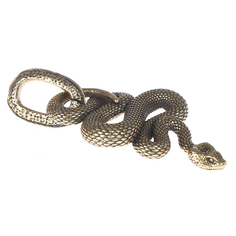 1pc Handmade Key Chain Brass Metal Snake Shape Keychain Fashion Animal Key Ring HandBag Pendant