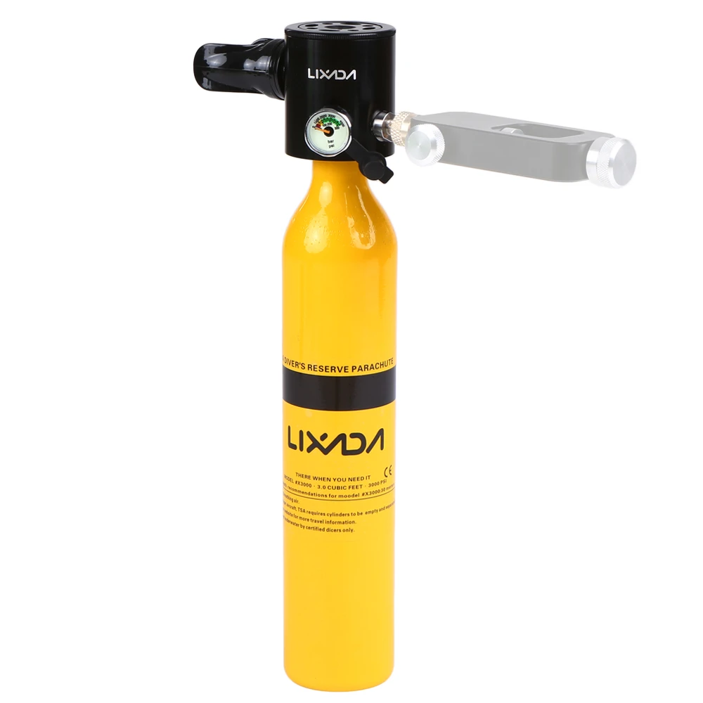 LIXADA 0.5L кислородный баллон для дайвинга, Воздушный бак для дайвинга, регулятор дыхания, респиратор для дайвинга с манометром, дыхательное оборудование для подводного плавания
