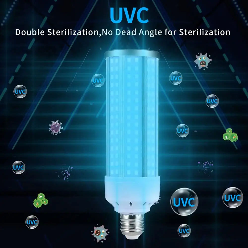 YWD 50 Вт УФ бактерицидная лампа Led UVC светильник E26/E27 аквариумные аксессуары piscinas
