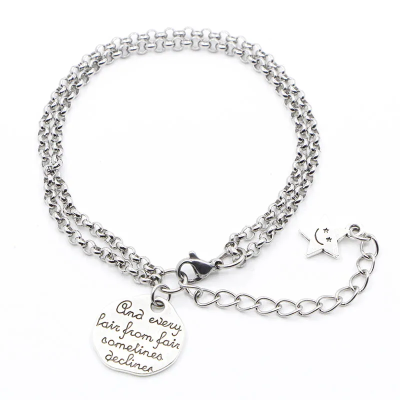 New Cute Women Bracelet Wrist Punk Gothic Stainless Steel BL Chain Star