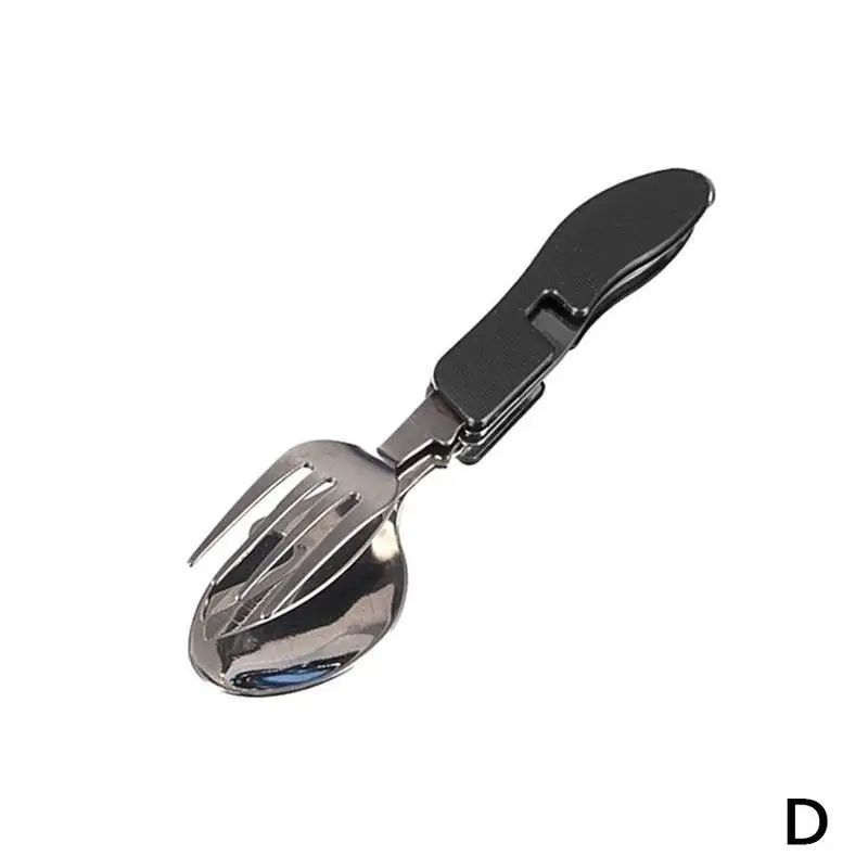 Открытый 3 в 1 Складная посуда Нержавеющая сталь вилки ложка Knif Наборы Разборки Многофункциональный Кемпинг Пикник кухонные столовые приборы - Цвет: D