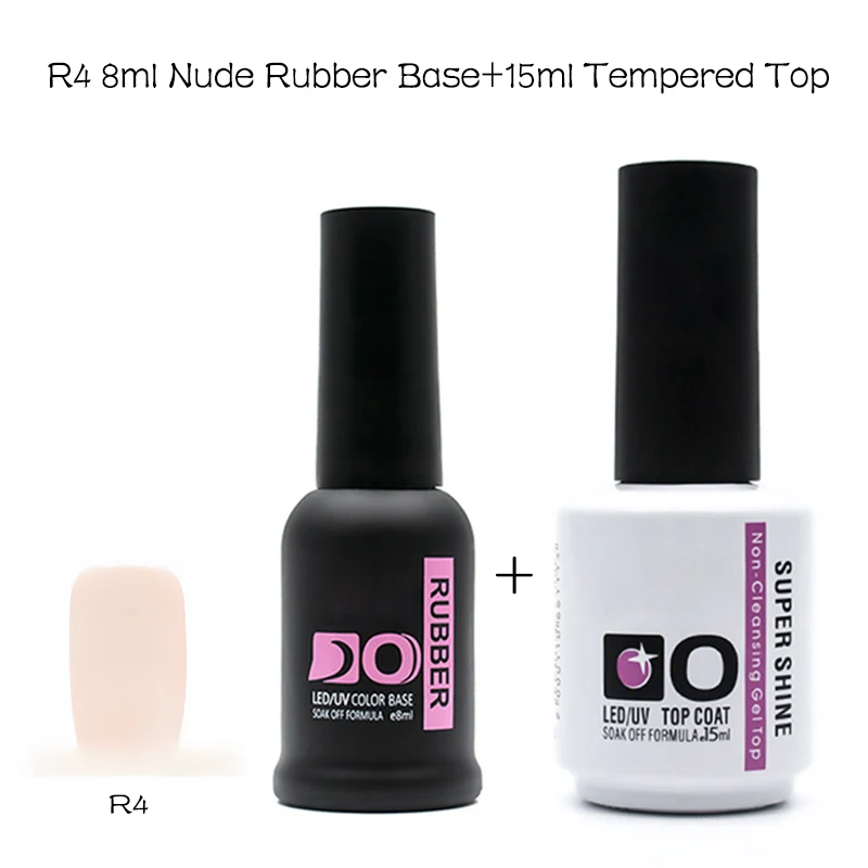 R4-base and top-(U) 8 мл натуральный каучуковый Базовый Гель-лак, 7 цветов, Базовое покрытие для ногтей, для маникюра, закаленное покрытие, полуперманентный Гель-лак, грунтовка для ногтей - Цвет: R4-base and top-(U)