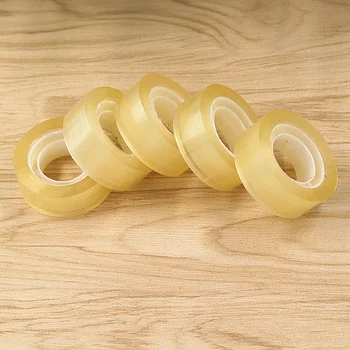 

10PCS transparent yellow tape, office transparent stationery tape, mini packaging tape, office tape
