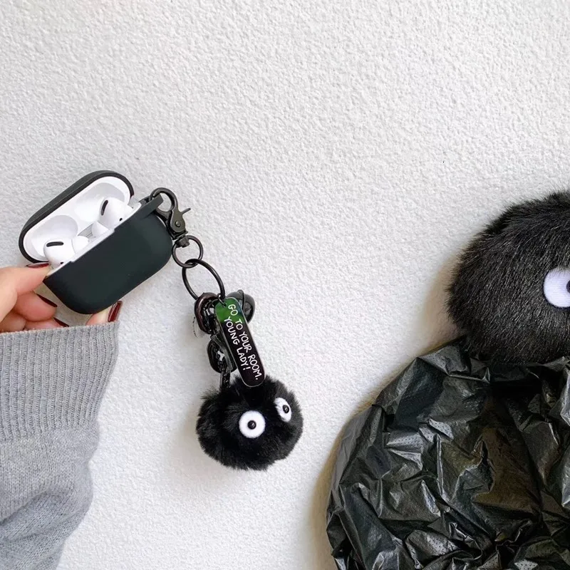 Черный чехол для наушников Totoro Briquettes, силиконовый чехол для Airpods Pro, чехол для ключей, аксессуары, защитный чехол для Airpods Pro 3
