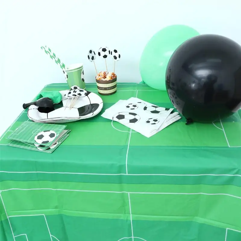  57pcs Disposable Tableware Cups Straw Invitation Card Gift Bag Football Theme Tableware - 4.00006E+12