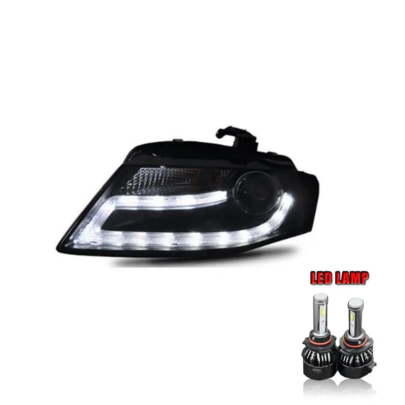 2PCS Car Style LED headlights for Audi A4 B8 2008-2012 for A4L B8 headlamp LED DRL Lens Double Beam H7 HID Xenon bi xenon lens - Цвет: ALL LED