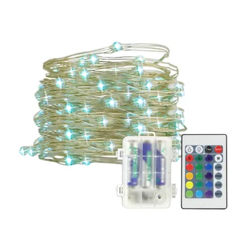 

New Style Four-Line RGB Remote Control 3AA Waterproof Battery Box Decorative String Lights Outdoor Indoor 5M 10M Fairy Lights
