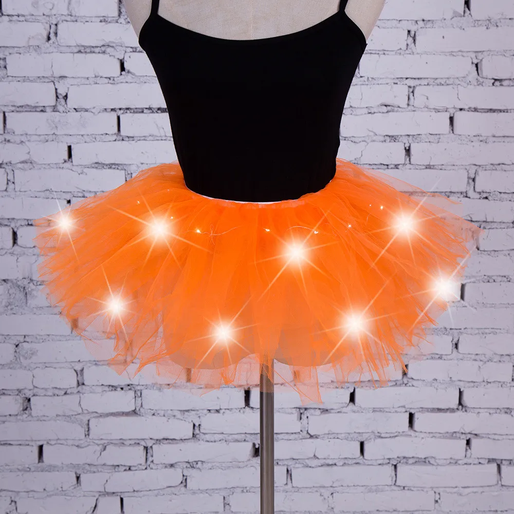 Women's Girl LED Light Up Tulle Tutu Dancing Skirt New Fashion 8 colors Party Night Skirts Halloween Costumes Skirts z0905