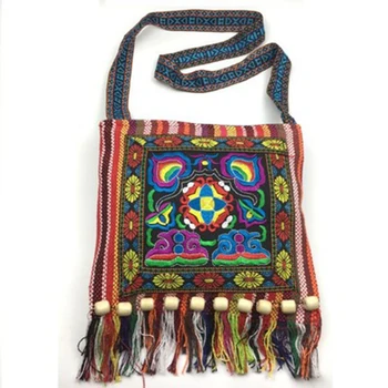 

Women Messenger Bags Embroidery Tassel Bag Chinese Style Bohemia Tote Vintage Ethnic Shoulder Bags for Lady