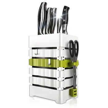 

Knofe Block Kitchen Knife Holder Block PP Plaatic Universal Scissors Knife Stand Storage Rack Organizer White Utensil Accessorie